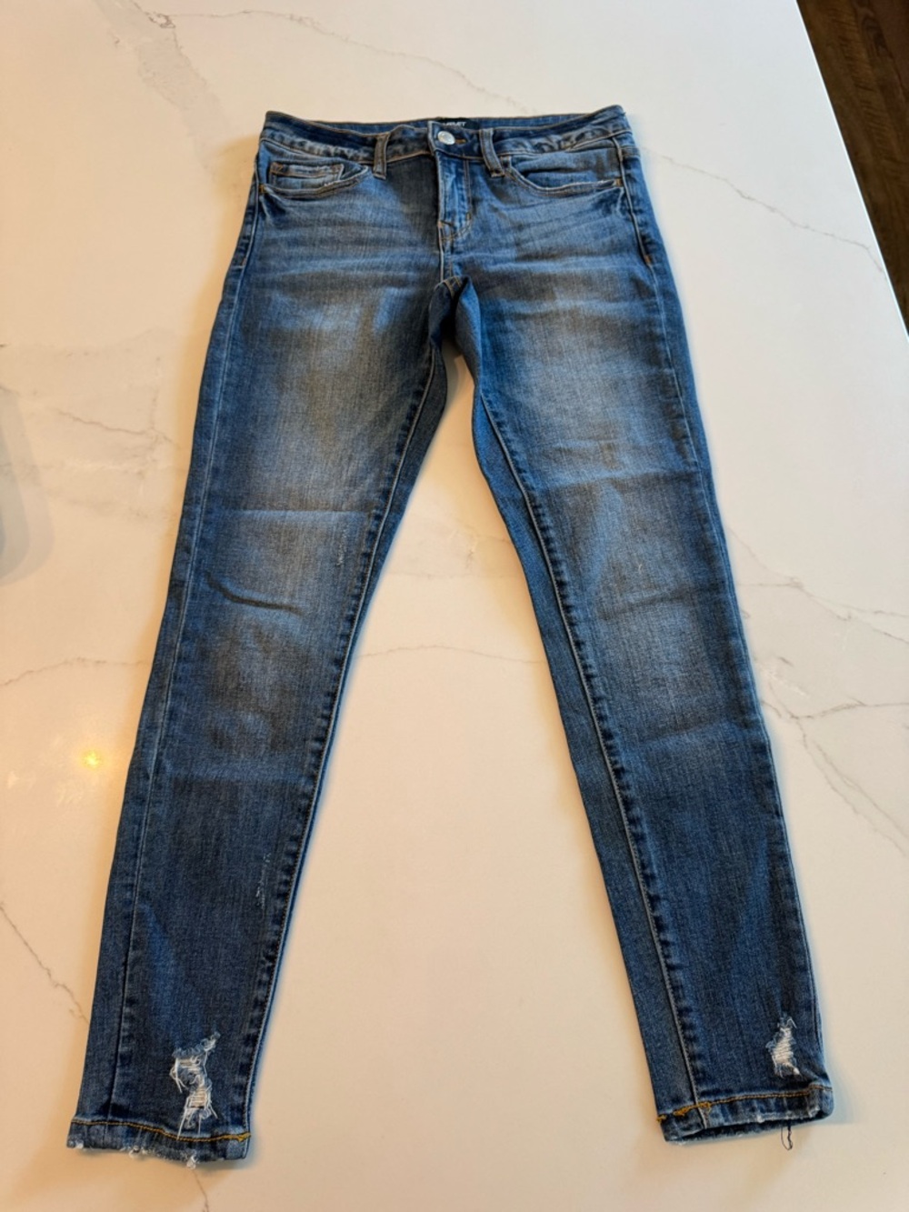 Women's Blue Distressed Skinny Jeans